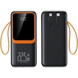 Tastech 50000MAH Powerbank 22.5W Hızlı Şarj Özellikli Type C ve Lightning Kablolu Pd Taşınabilir Şarj Aleti - Siyah