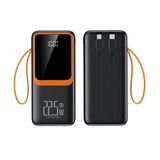 Tastech 50000mAh Powerbank, 22.5W Hızlı Şarj, Type-C ve Lightning Kablolu, PD, 4xUSB, 2xType-C, Siyah