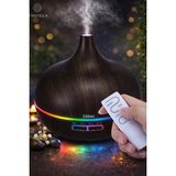 Tastech 550ML Oda Hava Nemlendirici Rgb LED Işıklı Humudifier Zaman Ayarlı Buhar Makinesi Aroma Difiser Kahverengi