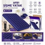 Tastech Afb1 Çift Kişilik Şişme Yatak Dahili Pompalı 203X152X22CM Kamp & Ev Kullanımı Için Havalı Şişirme Yatak Yastık ve Pompa Dahil