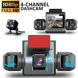 Tastech Araç İçi Kamera 4 Kameralı 170° Derece Açılı Yol Takip İç Mekan ve Arka Kamera Kayıt 1080P FullHd