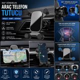 Tastech Araç İçi Telefon Tutucu, Havalandırma Çıkışı Klipsli, 4,5-6,9 İnç Uyumlu, Siyah