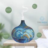 Tastech Aroma Terapi Oda Hava Nemlendirici 550Ml Ultrasonik Buhar Makinesi Ahşap Görünüm 7 Renk Led Işıklı Mavi