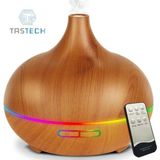 Tastech Aroma Terapi Oda Hava Nemlendirici 550Ml Ultrasonik Buhar Makinesi Ahşap Görünüm 7 Renk Led Işıklı Sarı