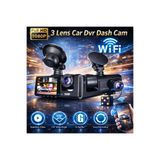 Tastech Black Box WiFi Destekli Full HD 1080P 3’lü Araç Kamerası (Ön + İç + Arka Kamera) Dvr Car Dashcam BLM-86-ARAÇ-WİFİLİ