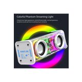 Tastech Bluetooth Hoparlör Tws Özellikli 2X5W Led Işıklı Fm Radyo Usb Sd Kart Giriş Kablosuz Şarjlı Speaker Beyaz tastechk88