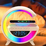 Tastech BT-3401 Bluetooth G Hoparlör Masa Saati Alarm Wireless Şarj Müzik Çalar Kablosuz Taşınabilir Speaker - Beyaz
