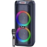 Tastech Büyük Boy Kablosuz Mikrofonlu Bluetooth Hoparlör Şarjlı Kablosuz Ses Bombası Speaker - Siyah