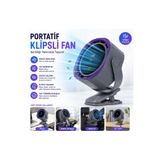 Tastech BWFN16 Klipsli Fan Masaüstü ve Bebek Arabası için Şarjlı Mandallı Vantilatör 1800RPM 3600MAH Serinletici Mini Klima