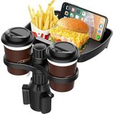 Tastech Çok Fonksiyonlu 360 ° Dönen Araba Telefon Tutucu ve Bardak Tutucu Içecek Küçük Masa Yemek Rafı