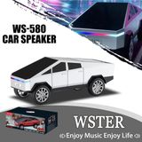 Tastech Cybertruck Görünümlü Bluetooth Speaker Sd Kart USB Fm Radyolu Şarjlı Taşınabilir Hoparlör-Beyaz