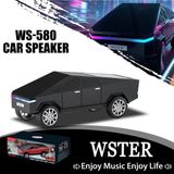 Tastech Cybertruck Görünümlü Bluetooth Speaker Sd Kart USB Fm Radyolu Şarjlı Taşınabilir Hoparlör - Siyah