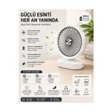 Tastech DD5007 Masaüstü Şarjlı Fan 3 Kademeli Taşınabilir Vantilatör Hafif Taşınabilir Serinletici Mini Klima Fan