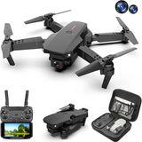 Tastech E88 Drone 4K Hd Çift Kameralı Drone App Kontrol Wifi Li Katlanabilir Quatcopter X3 Batarya Uyumlu - Siyah