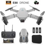 Tastech E88 Pro Mini Drone Kameralı Drone App Kontrol Wifi Li Katlanabilir Quatcopter(1 Batarya) - Gri