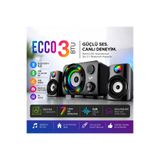 Tastech ECCO3 BTU 2.1 Kanal Speaker Rgb Led Işıklı Hafıza Kartı ve Usb Girişli Fm Radyolu Bluetooth Hoparlör Pc Tv Laptop Bilgisayar Uyumlu