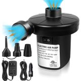 Tastech Elektrikli Hava Pompası, 12V AC/50W, 3 Hava Nozulu, Adaptör ve Çakmaklık Girişli, Siyah