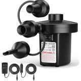 Tastech Elektrikli Hava Pompası Şişme Yatak Şişirme Vakumlama 12V AC/50W Adaptör Ve Çakmaklık Girişli 3 Hava Nozullu Bot Simit Şişme Koltuk Deniz Yatağı Pompa Air Pump