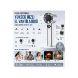 Tastech F-21 Şarjlı El Fanı Dijital Göstergeli Serinletici Fan 120 Kademe Hız Ayarı Pil Şarj Göstergesi Mini Vantilatör Klima TYCK56WINN177884906250007