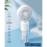 Tastech F2 Su Buharı Püskürtmeli Mini Fan Taşınabilir Sulu Buharlı El Vantilatörü Su Hazneli Mini Fan Şarjlı Pervane Boyun Askı Ipli Mini Klima -Beyaz