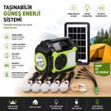 Tastech GD-8072 Solar Güneş Enerjili Kamp Lambası, Bluetooth Hoparlör, FM Radyo, MP3 Çalar, USB Girişli, Powerbank Özellikli, Siyah