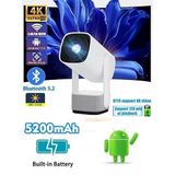 Tastech K2 Şarjlı Projeksiyon, 4K, Bluetooth, WiFi, Android, Taşınabilir LED Projektör, Beyaz