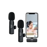Tastech K9 Yaka Mikrofonu Type C Girişli 2 Li Kablosuz Yaka Mikrofonu Wireless Youtube Tiktok Vlog Mikrofon