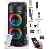 Tastech Karaoke Mikrofonlu Bluetooth Hoparlör Şarjlı Taşınabilir LED Işıklı Speaker 2X8W - Siyah