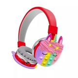 Tastech KT-55C Unicorn Popit Kablosuz Kulaklık, Bluetooth, Mikrofonlu, Hafıza Kartı Girişli, Kırmızı