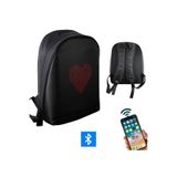 Tastech Led Ekranlı Motorsiklet Çantası Bluetooth APP Kontrollü Okul Sırt Çantası Gift Yazı Resim Pixell