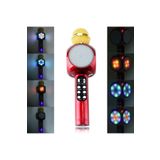 Tastech Led Işıkli Şarjlı Kablosuz Karaoke Mikrofon Bluetooth Hoparlör Ses Değiştirme Sd Kart Usb Girişli Kırmızı TASTECHWS1816