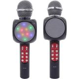 Tastech LED Işıkli Şarjlı Kablosuz Karaoke Mikrofon Bluetooth Hoparlör Ses Değiştirme Sd Kart USB Girişli Siyah TASTECHWS1816 - Antrasit