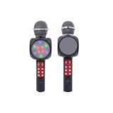 Tastech Led Işıkli Şarjlı Kablosuz Karaoke Mikrofon Bluetooth Hoparlör Ses Değiştirme Sd Kart Usb Girişli Siyah TASTECHWS1816