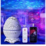 Tastech LED Yıldızlı Gökyüzü Projektörü, Gece Lambası, Galaxy Star Lambası, Bluetooth Hoparlör, Beyaz, Model K-890-YUMURTA