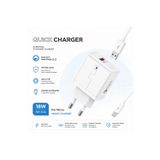 Tastech M-09 Smart Charger 18W 5V 3.1A Qualcomm Quick Charge 3.0 Şarj Aleti Usb Girişli Adaptör Mikro Usb Şarj Kablosu