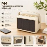 Tastech M4 Kılburn Iı Bluetooth Speaker Şarjlı Taşınabilir Kablosuz Hoparlör 60W Party Box 100DB Bass ve Tizz Ayarı Hafıza Kartı ve USB Girişli Hoparlör - Beyaz