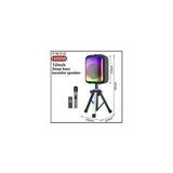Tastech Mikrofonlu Bluetooth Hoparlör LED Işıklı Taşınabilir Şarjlı Ses Sistemi Tf Kart USB Fm Radyo 1600W - Siyah