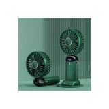 Tastech Mini Klima Led Göstergeli Şarjlı El Fanı Vantilatör 5 Kademeli Hız Serinletici Parfümlü Fan Green