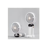Tastech Mini Klima Led Göstergeli Şarjlı El Fanı Vantilatör 5 Kademeli Hız Serinletici Parfümlü Fan White