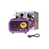 Tastech Mini Nostaljik Radyo Rgb LED Işıklı Bluetooth Hoparlörsd Kart USB Girişli Şarjlı Speaker