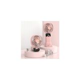 Tastech Mini Vantilatör Şarjlı LED Göstergeli Yüksek Performanslı 20 W Seyahat ve Kamp İçin - Pembe