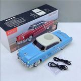 Tastech Nostaljik Araba Şeklinde Bluetooth Hoparlör Sd Kart USB Fm Radyolu Şarjlı Taşınabilir Speaker - Mavi