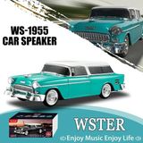 Tastech Nostaljik Araba Şeklinde Bluetooth Hoparlör Sd Kart USB Fm Radyolu Şarjlı Taşınabilir Speaker-Turkuaz