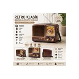 Tastech NS-3381BT Mini Nostaljik Radyo Müzik Çalar Bluetooth Speaker Şarjlı Hafıza Kartı ve USB Girişli Mp3 Müzik Çalar Kablosuz Hoparlör Fm Radio