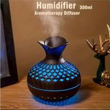 Tastech Oda Hava Nemlendirici 300ML Rgb LED Işıklı Humudifier Aroma Difizör Buhar Makinesi Kahverengi