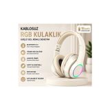 Tastech P101 BLUETOOTH KULAKLIK 5.3 WİRELESS HEADPHONE ŞARJLI KULAKÜSTÜ RGB LED IŞIKLI FM RADYO SD KART AUX GİRİŞLİ MİKROFONLU