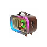 Tastech RETRO RADIO RGB LED IŞIKLI ŞARJLI BLUETOOTH HOPARLÖR SD KART USB GİRİŞLİ TAŞINABİLİR SPEAKER RADYO