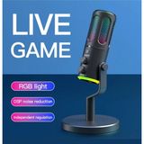 Tastech Rgb LED Işıklı Yayıncı Mikrofonu USB Girişli Stüdyo 48KHZ/16BIT Vokal Kondenser Kardioid Mikrophone