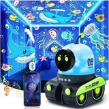Tastech Robot Spacewalker LED Projeksiyonlu Gece Lambası Bluetooth Hoparlör Night Light Projector - Çok Renkli