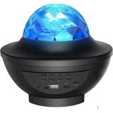 Tastech Şarjlı Bluetooth Hoparlör Parti LED Lambası Yıldızlı Projeksiyon Galaxy Lazer Işıklı Disko Topu-Siyah